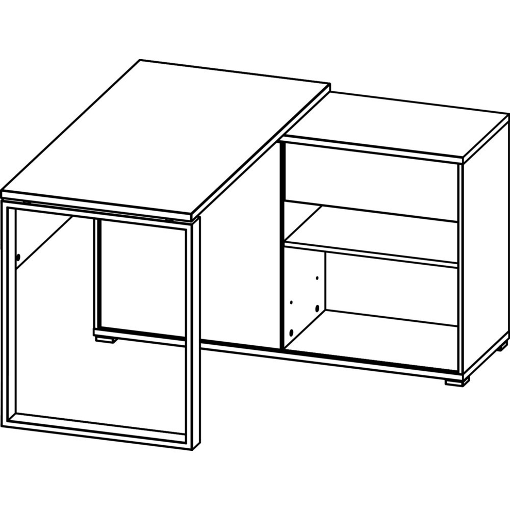 Produktabbildung Nr. 10: Bureau d'angle LIONI, blanc/imitation chêne de Navarre