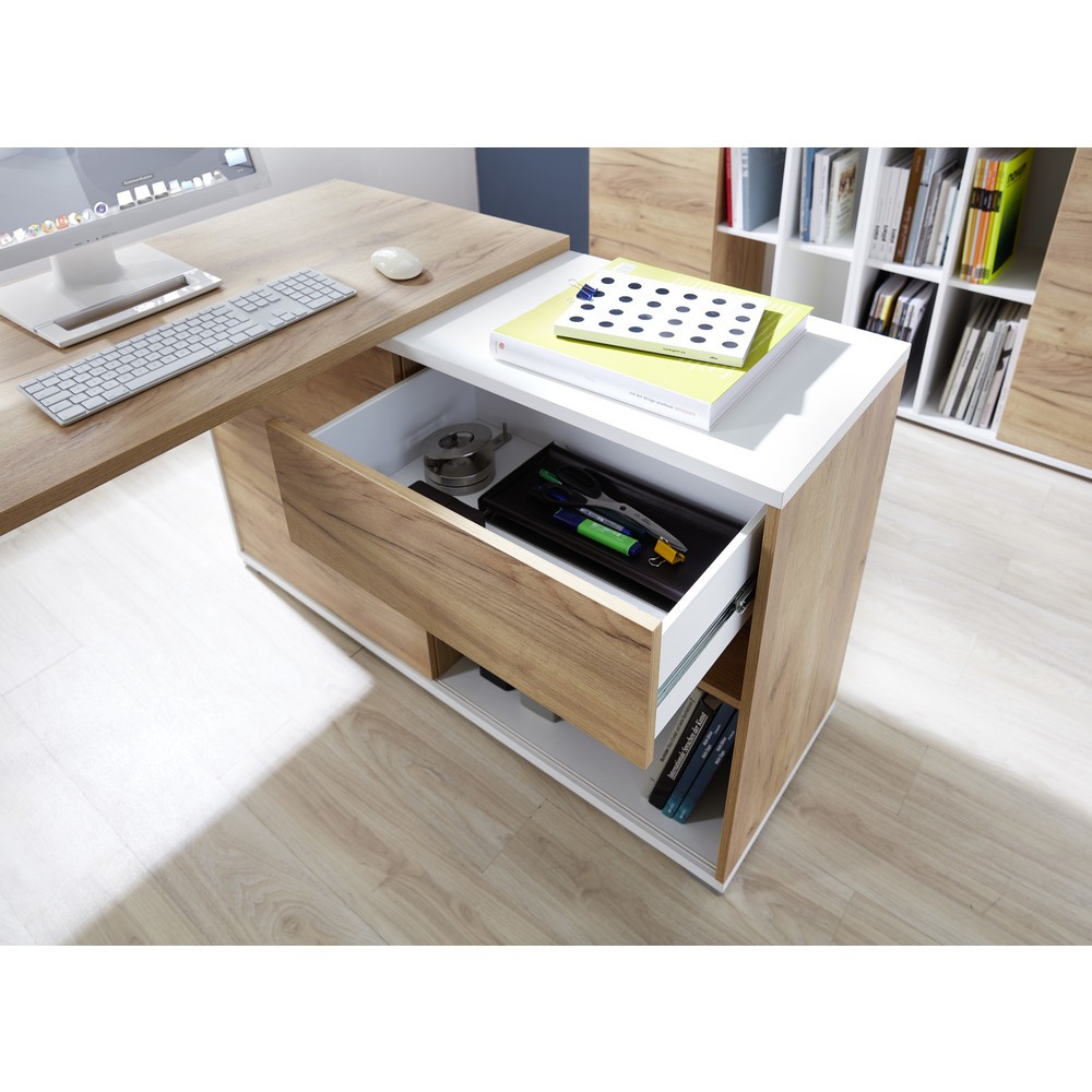 Produktabbildung Nr. 18: Bureau d'angle LIONI, blanc/imitation chêne de Navarre