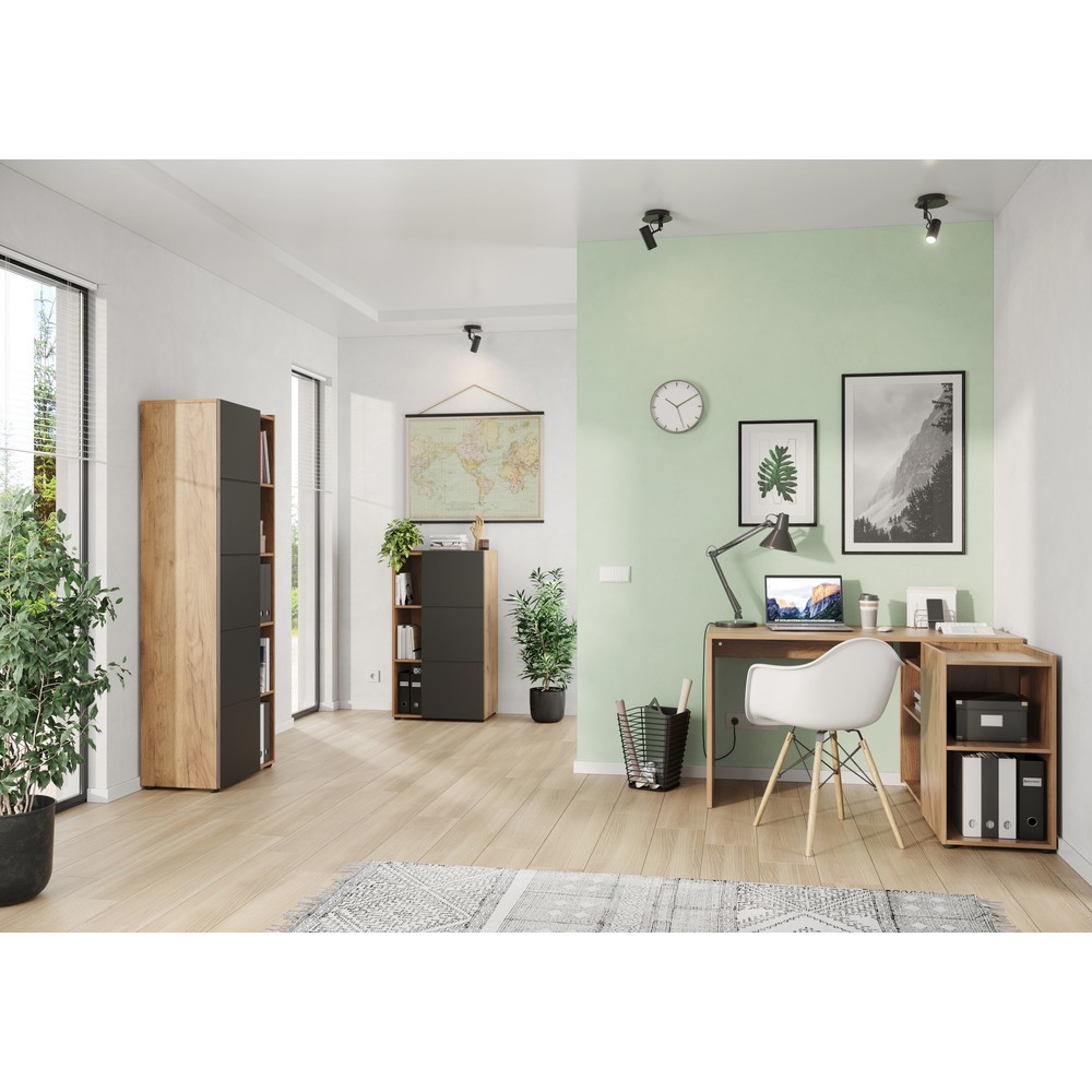 Produktabbildung Nr. 3: Bureau d'angle OLVERA, 1 290 x 1 070 mm, imitation chêne de Navarre.