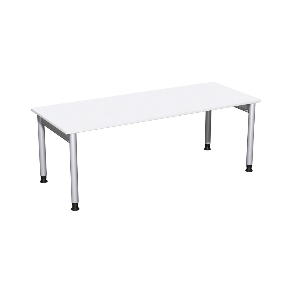 Illustration du produit: Bureau Profi, bâti à 4 pieds, réglable en hauteur, l x P 2 000 x 800 mm, blanc