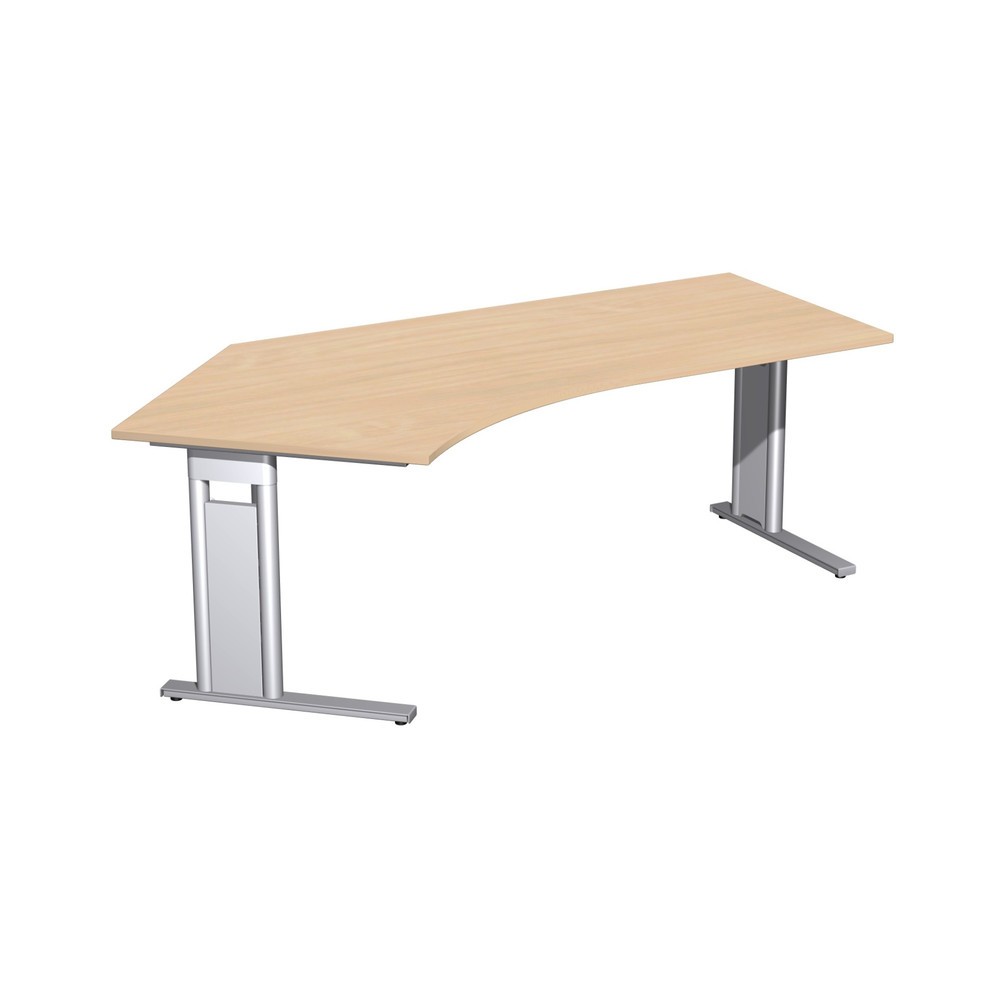 Produktabbildung Nr. 1: Bureau Profi, pied en C, forme libre 135° à gauche, l x P 2 166 x 1 130 mm, hêtre