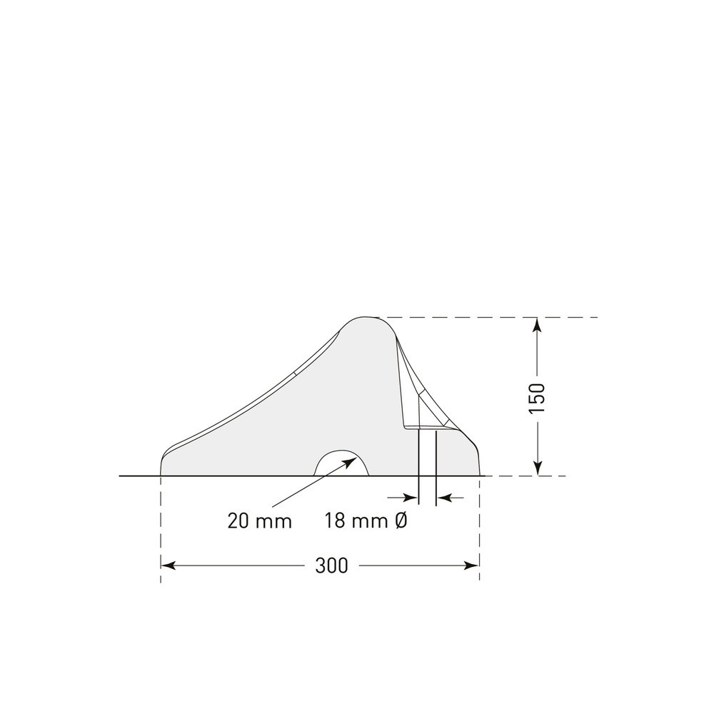 Produktabbildung Nr. 2: Butée de parking Heavy Duty, noire, HxlxP 150 x 1 000 x 300 mm