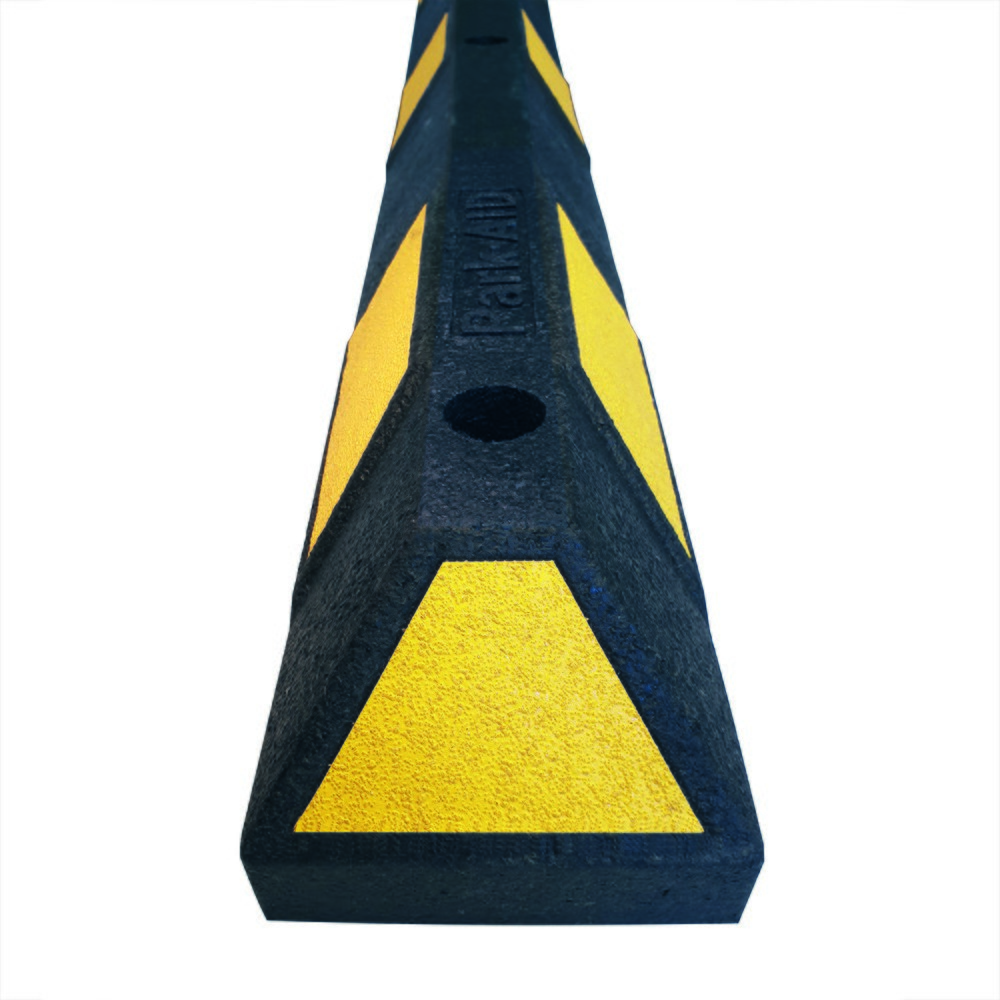Produktabbildung Nr. 2: Butoir de roue MORAVIA Park-AID®, noir avec bandes réfléchissantes jaunes, largeur 900 mm