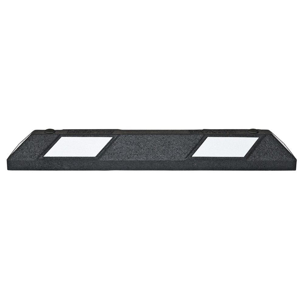 Illustration du produit: Butoir de roue MORAVIA Park-AID®, noir avec bandes réfléchissantes blanches, largeur 900 mm