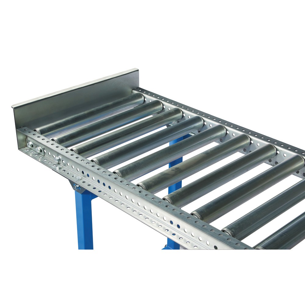 Illustration du produit: Butée terminale pour convoyeur à rouleaux pour charges lourdes, galvanisée, vissée, largeur de convoyeur : 1 000 mm