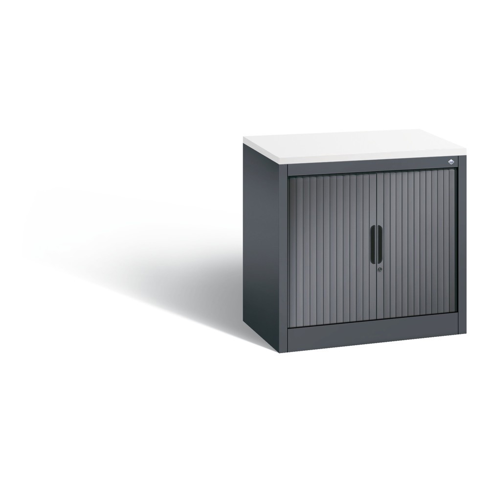 Produktabbildung Nr. 1: C+P Anstell-Querrollenschrank, 1 1/2 OH, Breite 800 mm, schwarzgrau, weiss