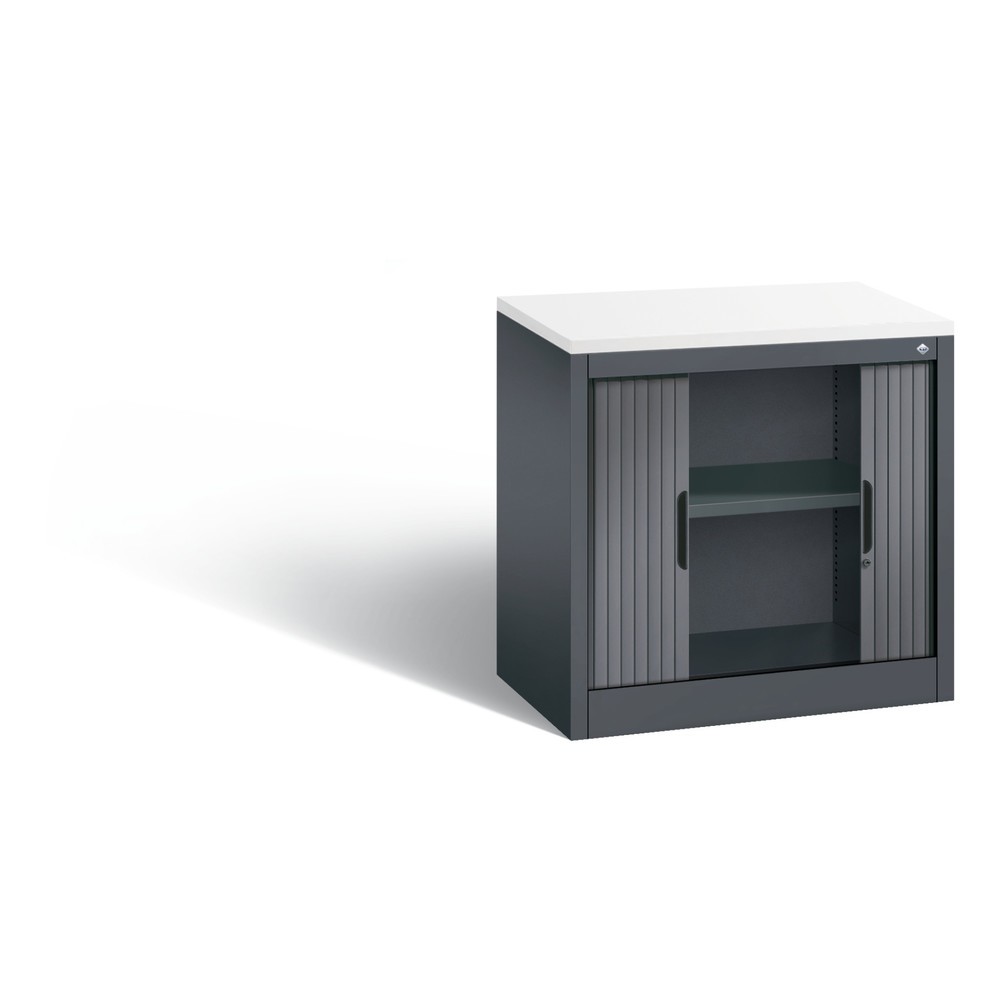 Produktabbildung Nr. 4: C+P Anstell-Querrollenschrank, 1 1/2 OH, Breite 800 mm, schwarzgrau, weiss