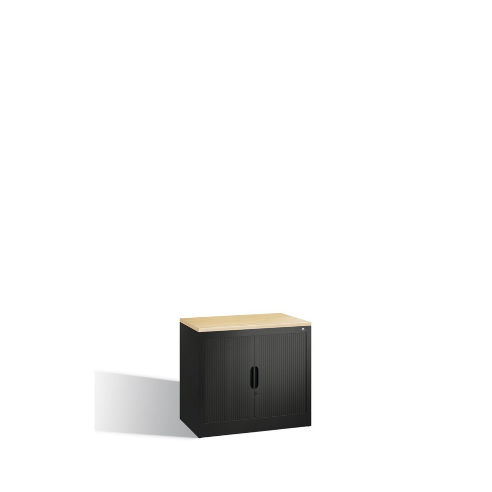 Produktabbildung Nr. 1: C+P Anstell-Querrollenschrank, 1 1/2 OH, Breite 800 mm, schwarzgrau, Ahorn
