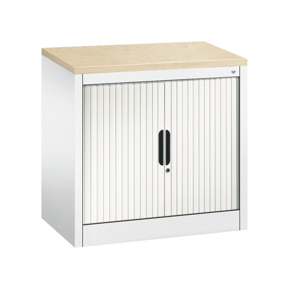 Produktabbildung: C+P Anstell-Querrollenschrank, 1 1/2 OH, Breite 800 mm, reinweiss, Ahorn
