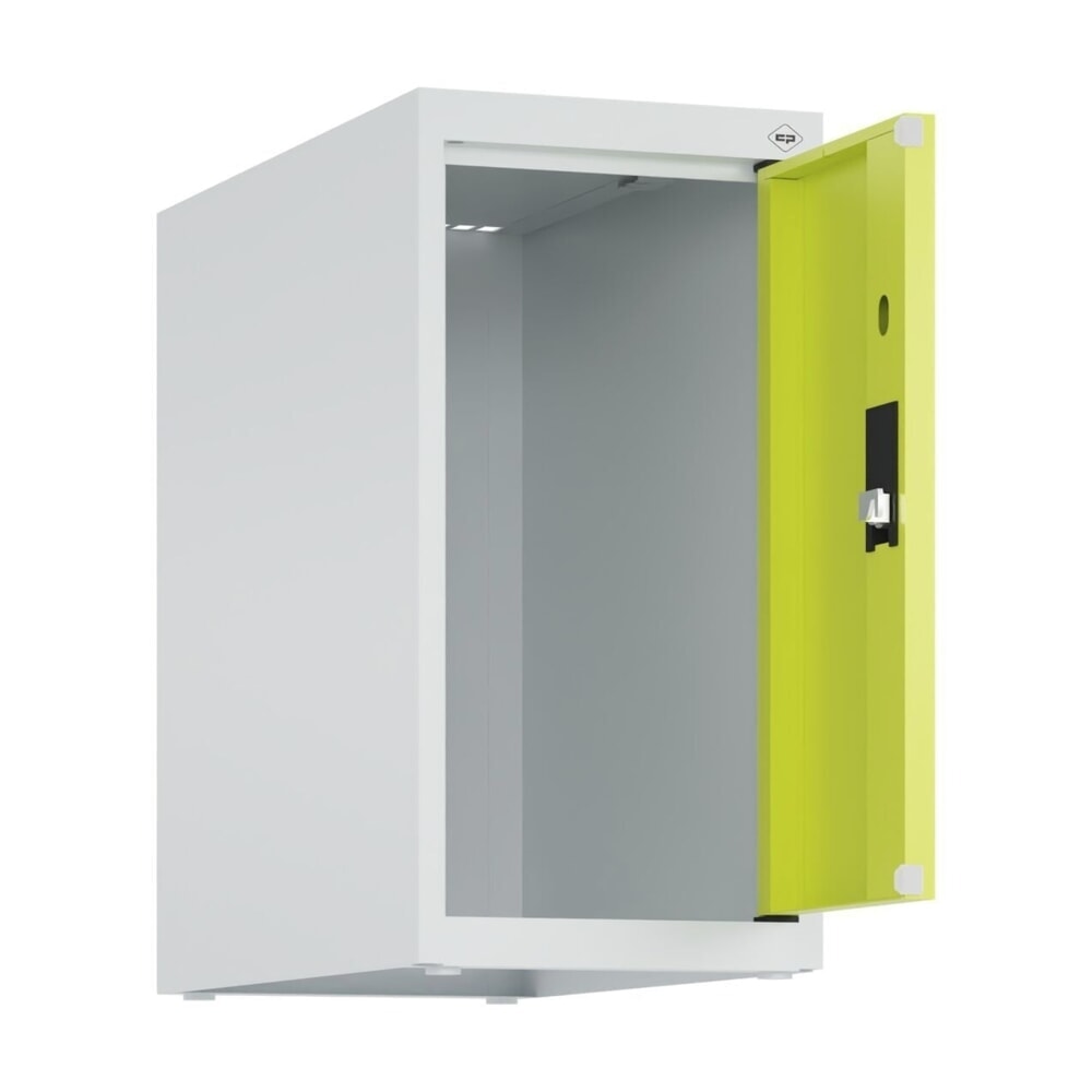 Produktabbildung: C+P Aufsatzschrank für Kleiderspind Serie Classic PLUS, 1 Abteil  Breite 250 mm, lichtgrau, clowngrün, Zylinderschloss