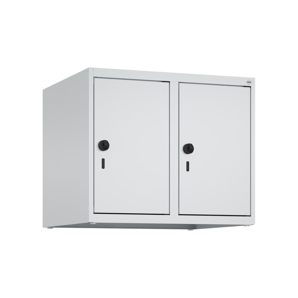 Produktabbildung Nr. 9: C+P Aufsatzschrank für Kleiderspind Serie Classic PLUS, 2 Abteile Breite 300 mm, lichtgrau, lichtgrau, für Vorhängeschloss