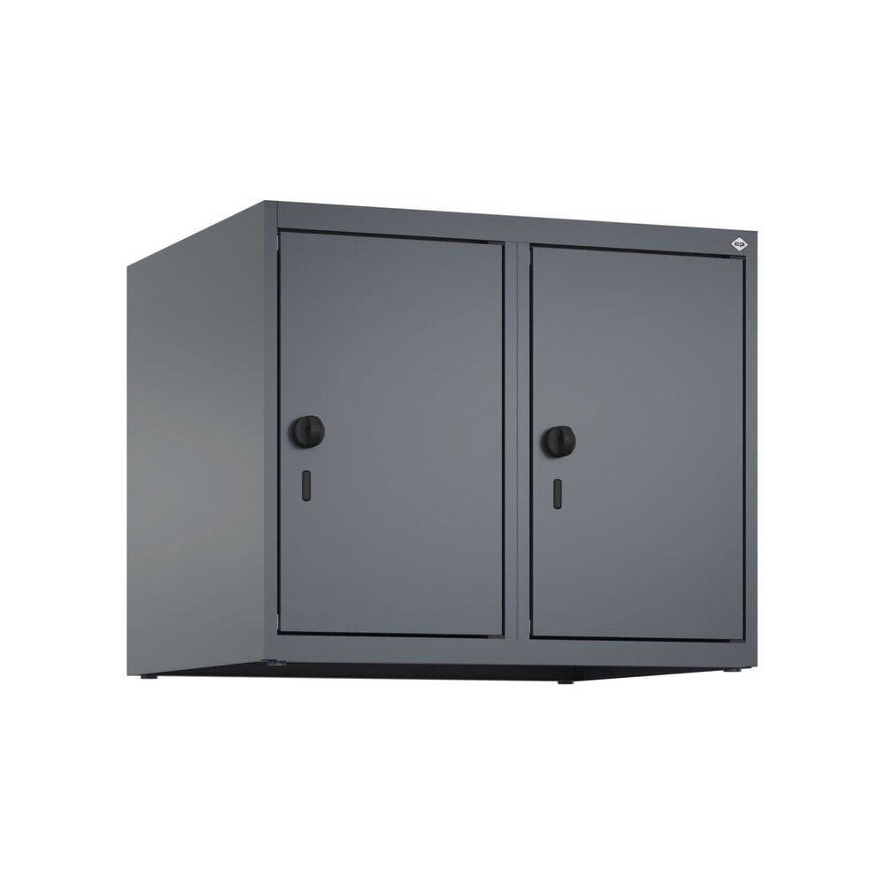 Produktabbildung Nr. 9: C+P Aufsatzschrank für Kleiderspind Serie Classic PLUS, 2 Abteile Breite 300 mm, anthrazitgrau, anthrazitgrau, für Vorhängeschloss
