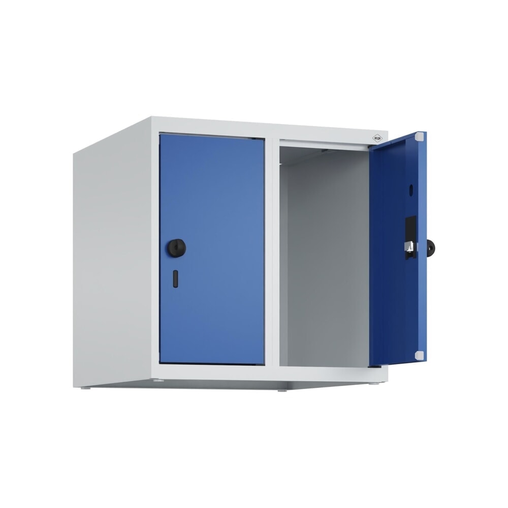 C+P Aufsatzschrank für Kleiderspind Serie Classic PLUS, 2 Abteile Breite 250 mm, lichtgrau, enzianblau, für Vorhängeschloss Illustration du produit: C+P Aufsatzschrank für Kleiderspind Serie Classic PLUS, 2 Abteile Breite 250 mm, lichtgrau, enzianblau, für Vorhängeschloss