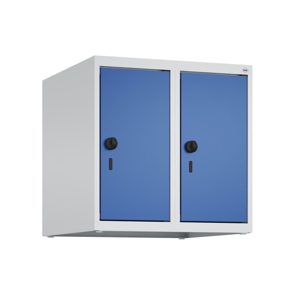 C+P Aufsatzschrank für Kleiderspind Serie Classic PLUS, 2 Abteile Breite 250 mm, lichtgrau, enzianblau, für Vorhängeschloss N° de l'image du produit 9 : C+P Aufsatzschrank für Kleiderspind Serie Classic PLUS, 2 Abteile Breite 250 mm, lichtgrau, enzianblau, für Vorhängeschloss