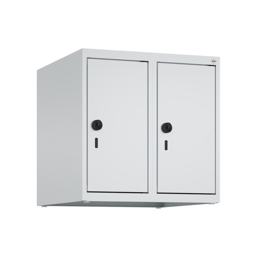 Produktabbildung Nr. 9: C+P Aufsatzschrank für Kleiderspind Serie Classic PLUS, 2 Abteile Breite 250 mm, lichtgrau, lichtgrau, für Vorhängeschloss