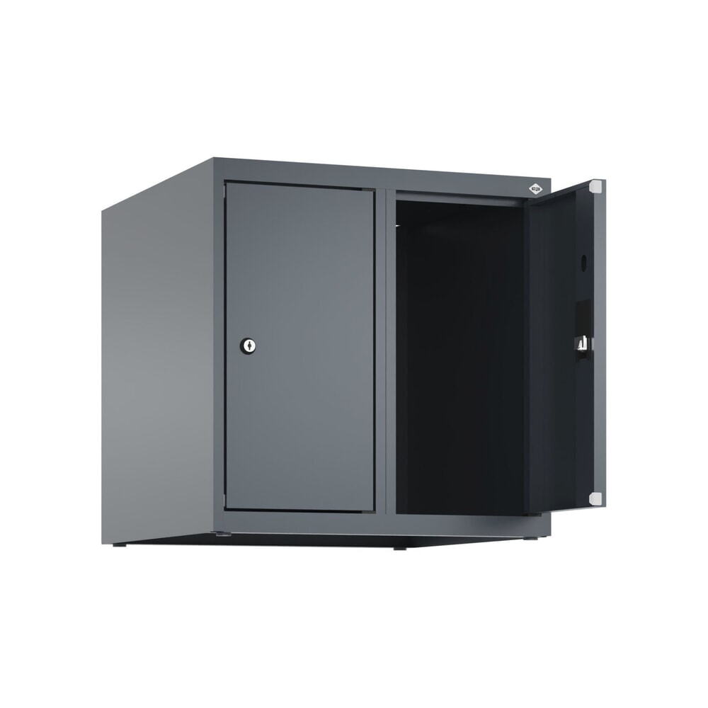 N° de l'image du produit 1 : C+P Aufsatzschrank für Kleiderspind Serie Classic PLUS, 2 Abteile Breite 250 mm, anthrazitgrau, anthrazitgrau, Zylinderschloss