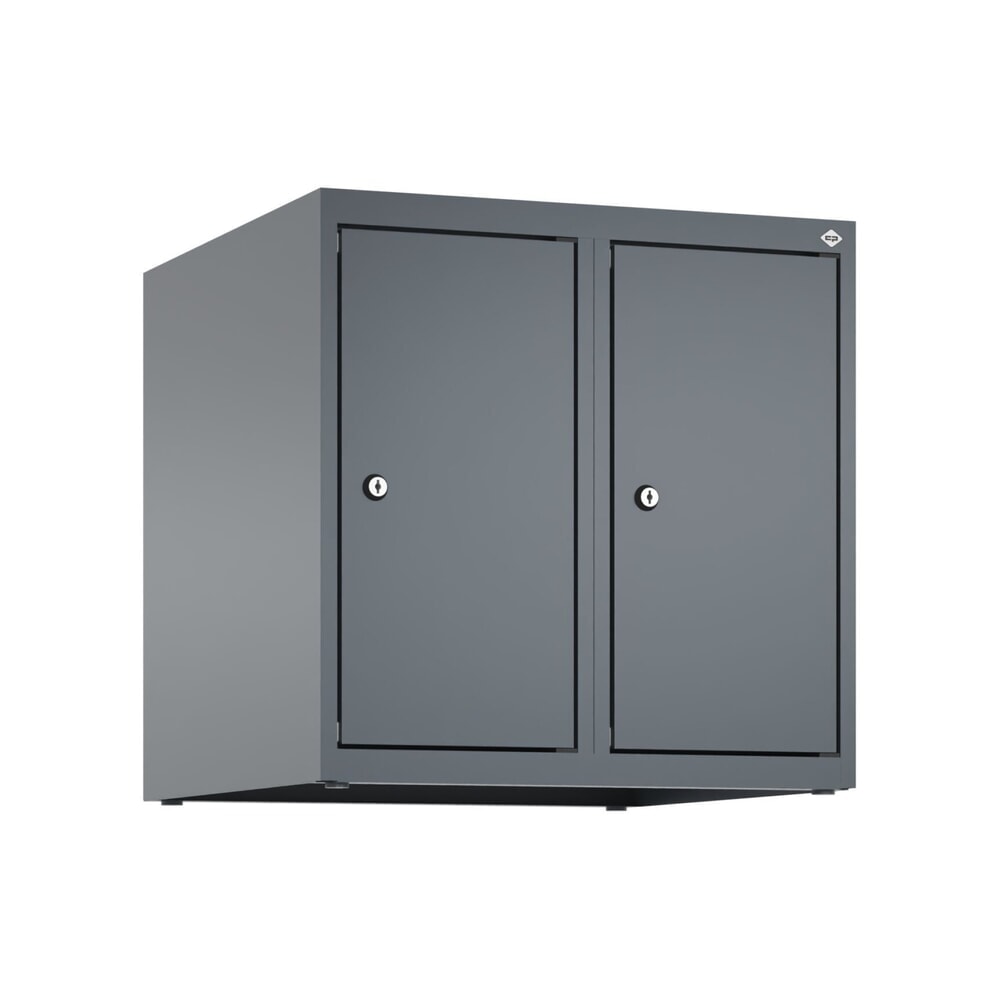 N° de l'image du produit 9 : C+P Aufsatzschrank für Kleiderspind Serie Classic PLUS, 2 Abteile Breite 250 mm, anthrazitgrau, anthrazitgrau, Zylinderschloss