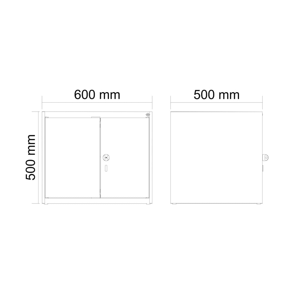 Produktabbildung Nr. 8: C+P Aufsatzschrank für Kleiderspind Serie Classic PLUS, 2 Abteile mit Trennwand, Breite 300 mm, lichtgrau, rubinrot, für Vorhängeschloss