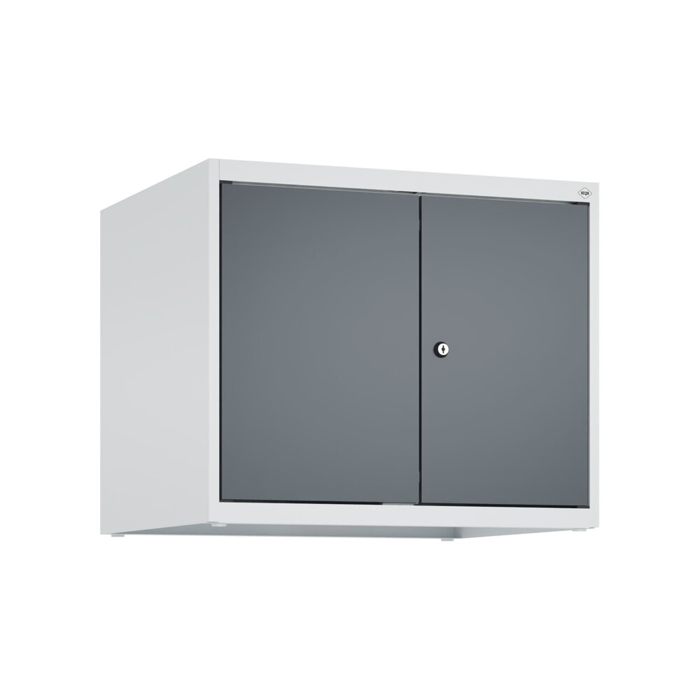 Produktabbildung Nr. 9: C+P Aufsatzschrank für Kleiderspind Serie Classic PLUS, 2 Abteile mit Trennwand, Breite 300 mm, lichtgrau, anthrazitgrau, Zylinderschloss
