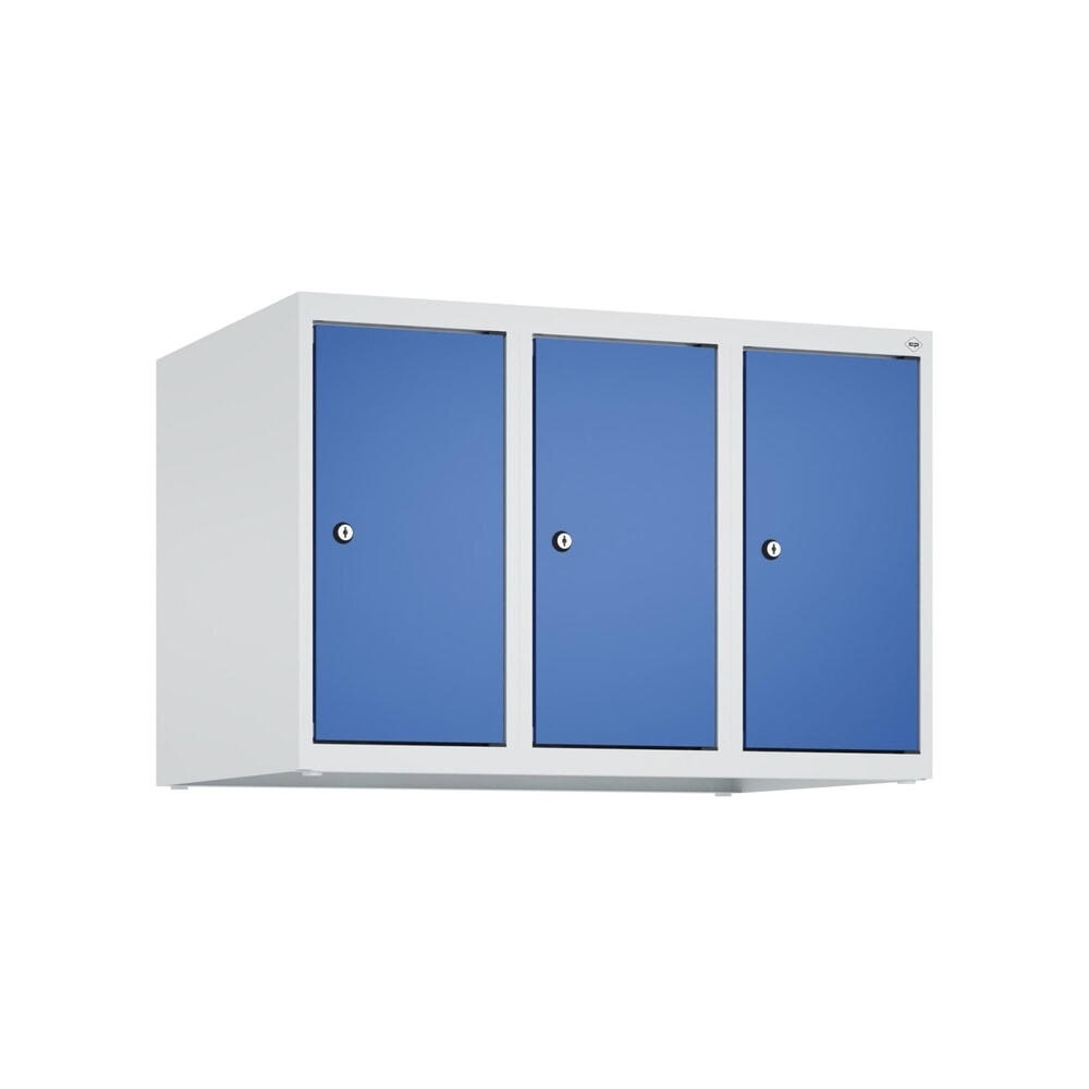 C+P Aufsatzschrank für Kleiderspind Serie Classic PLUS, 3 Abteile Breite 250 mm, lichtgrau, enzianblau, Zylinderschloss Produktabbildung Nr. 9: C+P Aufsatzschrank für Kleiderspind Serie Classic PLUS, 3 Abteile Breite 250 mm, lichtgrau, enzianblau, Zylinderschloss