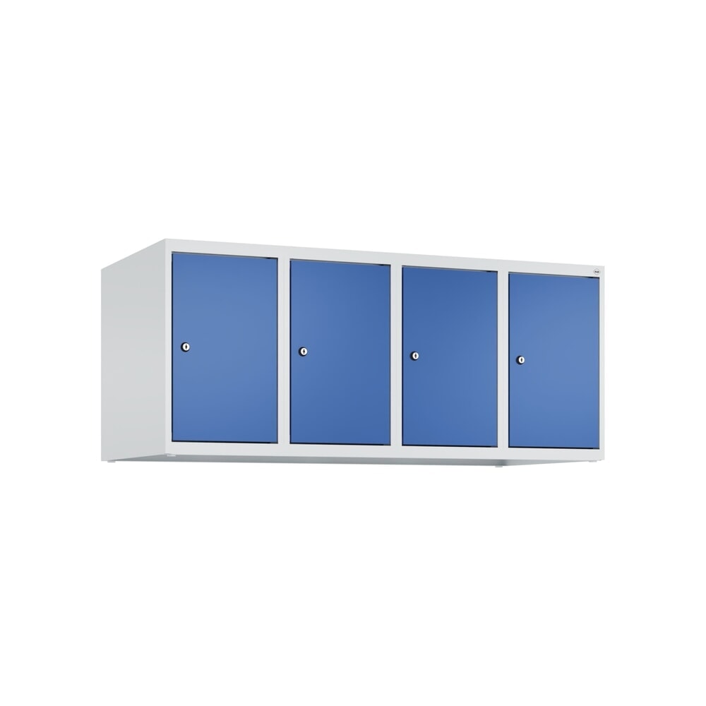 Produktabbildung Nr. 9: C+P Aufsatzschrank für Kleiderspind Serie Classic PLUS, 4 Abteile Breite 300 mm, lichtgrau, enzianblau, Zylinderschloss