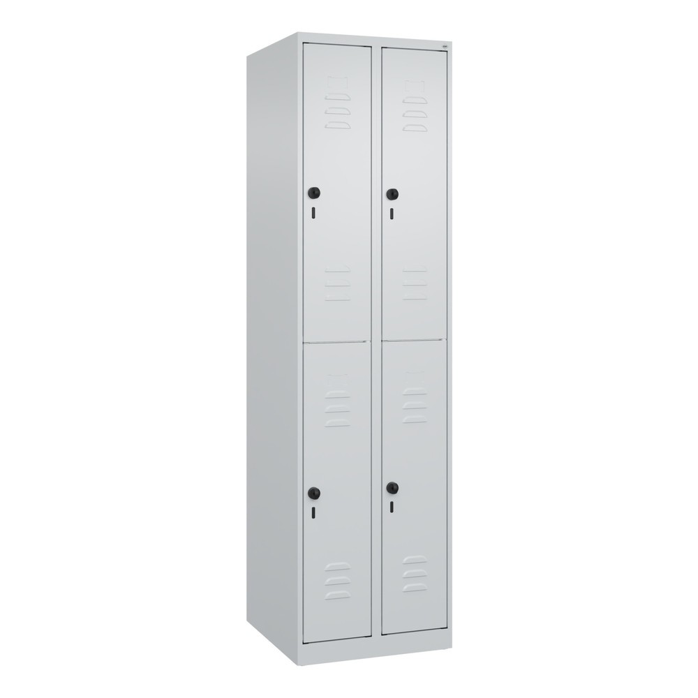 Produktabbildung: C+P Doppelstock-Spind Classic PLUS, 1-4 Abteile, 2-8 Fächer, HxT 1.850 x 500 mm, für Vorhängeschloss