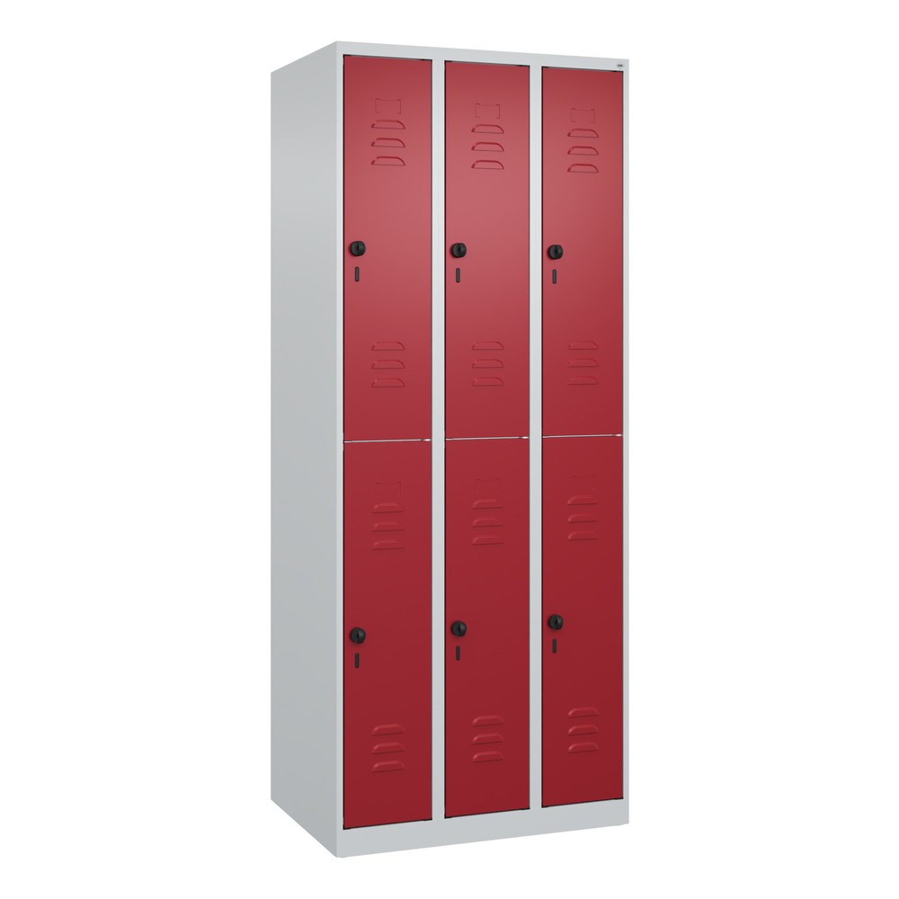 Produktabbildung: C+P Doppelstock-Spind Classic PLUS, 1-4 Abteile, 2-8 Fächer, HxT 1.850 x 500 mm, für Vorhängeschloss