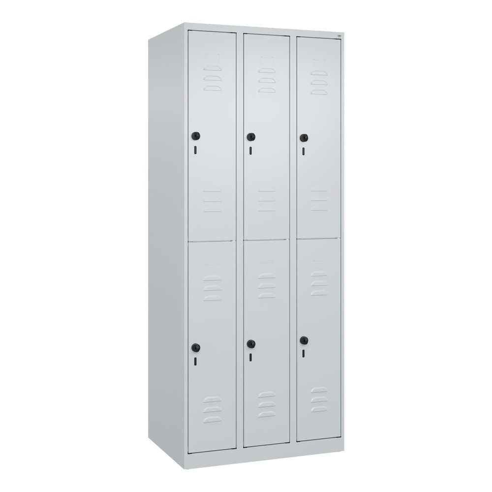 Produktabbildung: C+P Doppelstock-Spind Classic PLUS, 1-4 Abteile, 2-8 Fächer, HxT 1.850 x 500 mm, für Vorhängeschloss