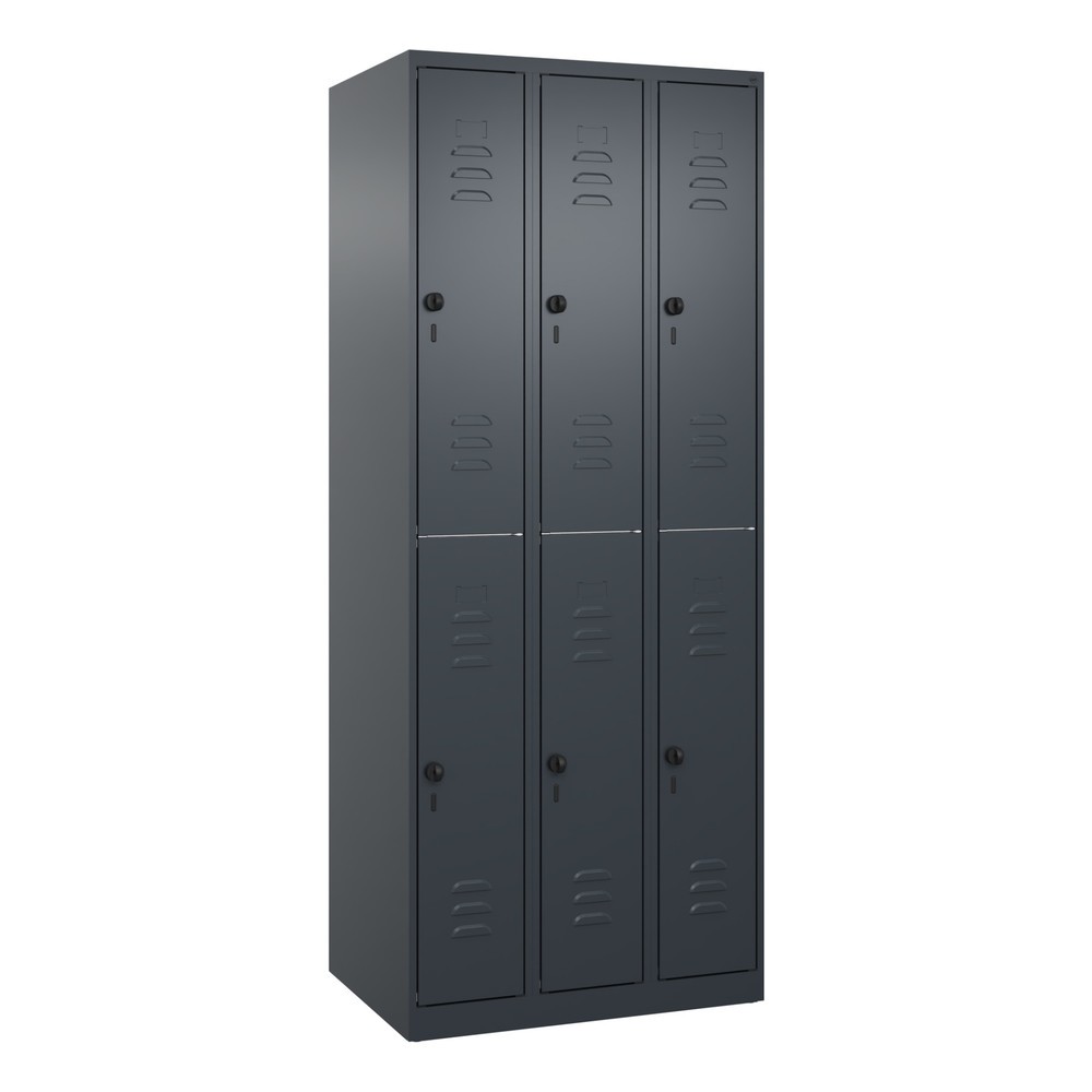 Produktabbildung: C+P Doppelstock-Spind Classic PLUS, 1-4 Abteile, 2-8 Fächer, HxT 1.850 x 500 mm, für Vorhängeschloss
