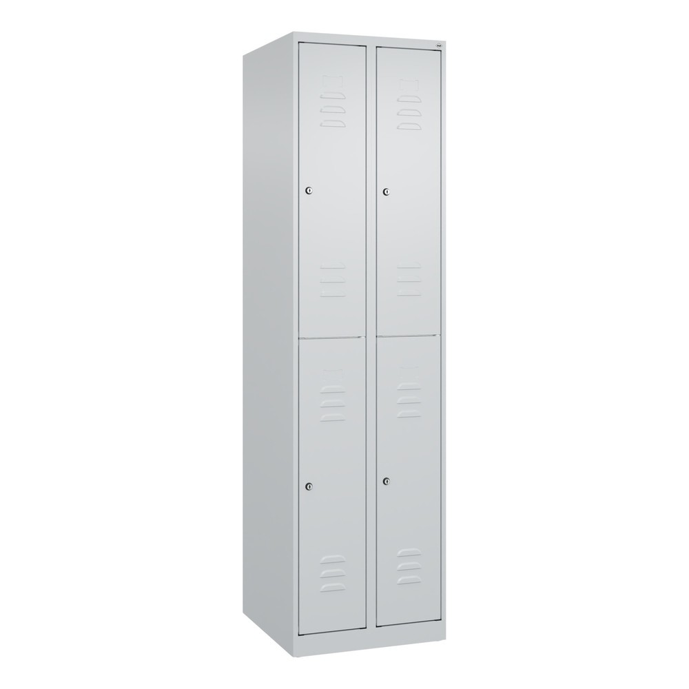 Produktabbildung: C+P Doppelstock-Spind Classic PLUS, 1-4 Abteile, 2-8 Fächer, HxT 1.850 x 500 mm, Zylinderschloss