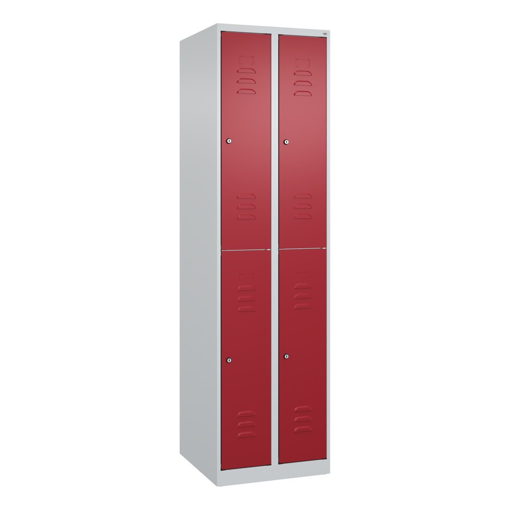 Produktabbildung: C+P Doppelstock-Spind Classic PLUS, 1-4 Abteile, 2-8 Fächer, HxT 1.850 x 500 mm, Zylinderschloss