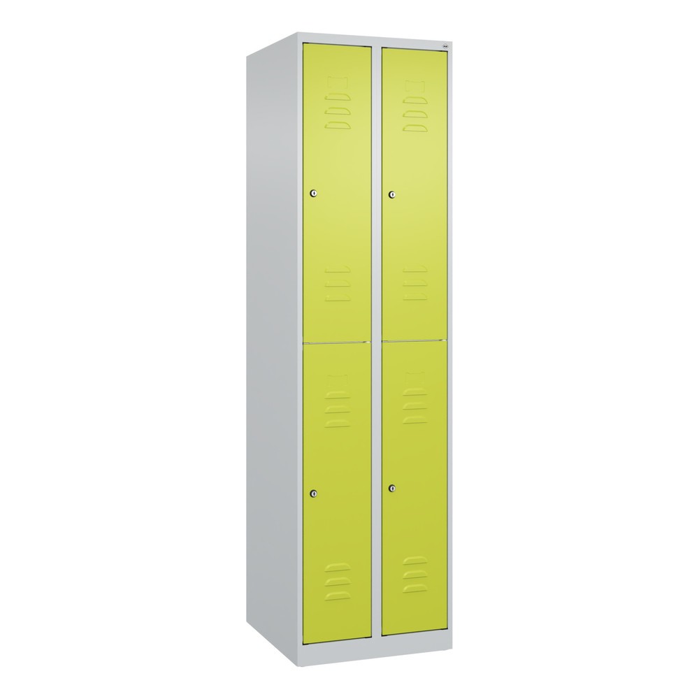 Produktabbildung: C+P Doppelstock-Spind Classic PLUS, 1-4 Abteile, 2-8 Fächer, HxT 1.850 x 500 mm, Zylinderschloss