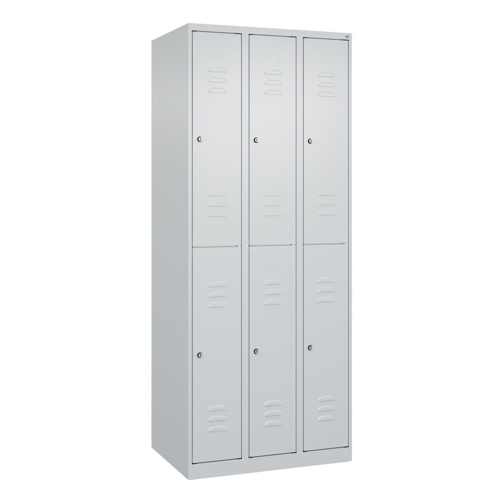 Produktabbildung: C+P Doppelstock-Spind Classic PLUS, 1-4 Abteile, 2-8 Fächer, HxT 1.850 x 500 mm, Zylinderschloss