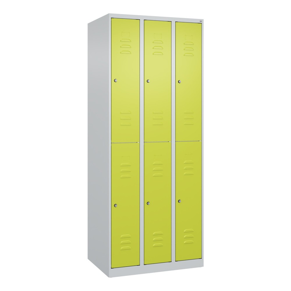 Produktabbildung: C+P Doppelstock-Spind Classic PLUS, 1-4 Abteile, 2-8 Fächer, HxT 1.850 x 500 mm, Zylinderschloss