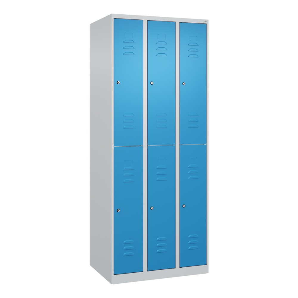 Produktabbildung: C+P Doppelstock-Spind Classic PLUS, 1-4 Abteile, 2-8 Fächer, HxT 1.850 x 500 mm, Zylinderschloss