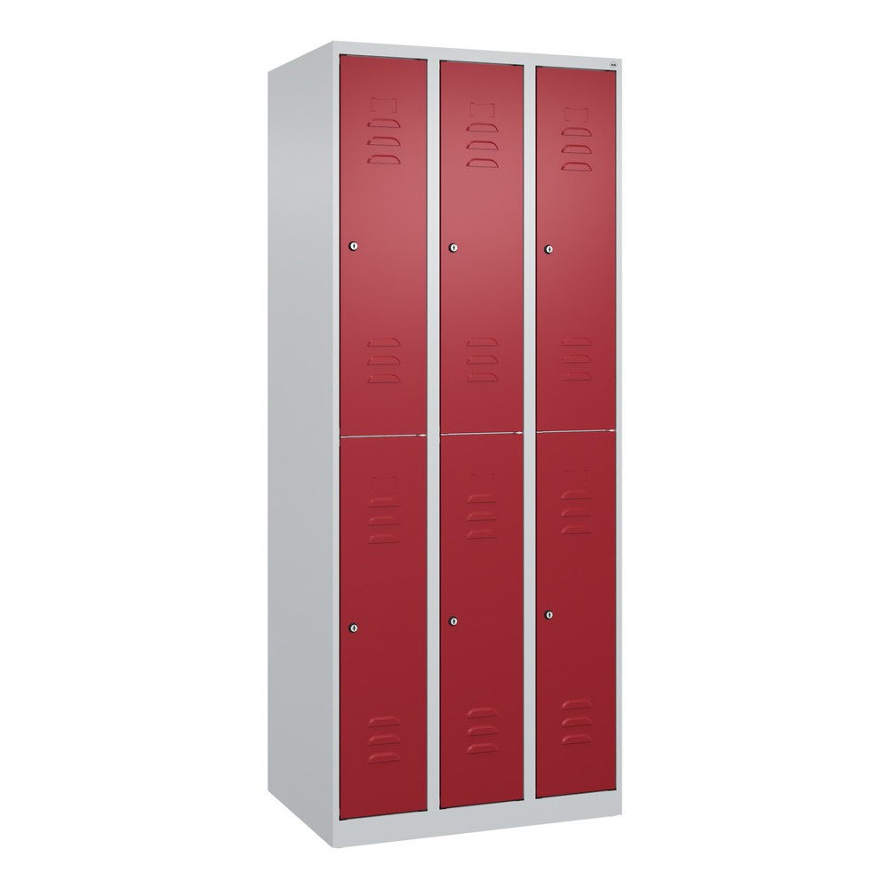 Produktabbildung: C+P Doppelstock-Spind Classic PLUS, 1-4 Abteile, 2-8 Fächer, HxT 1.850 x 500 mm, Zylinderschloss