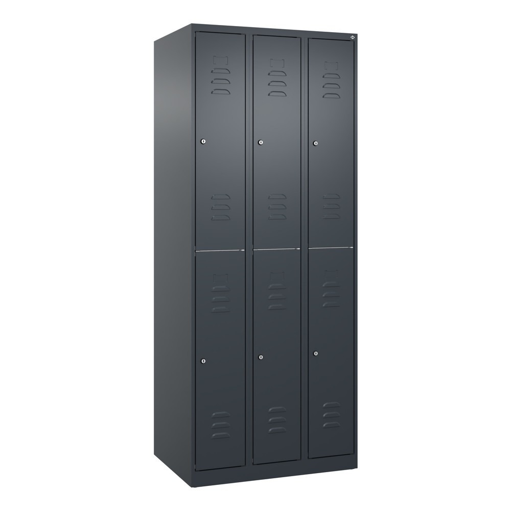 Produktabbildung: C+P Doppelstock-Spind Classic PLUS, 1-4 Abteile, 2-8 Fächer, HxT 1.850 x 500 mm, Zylinderschloss