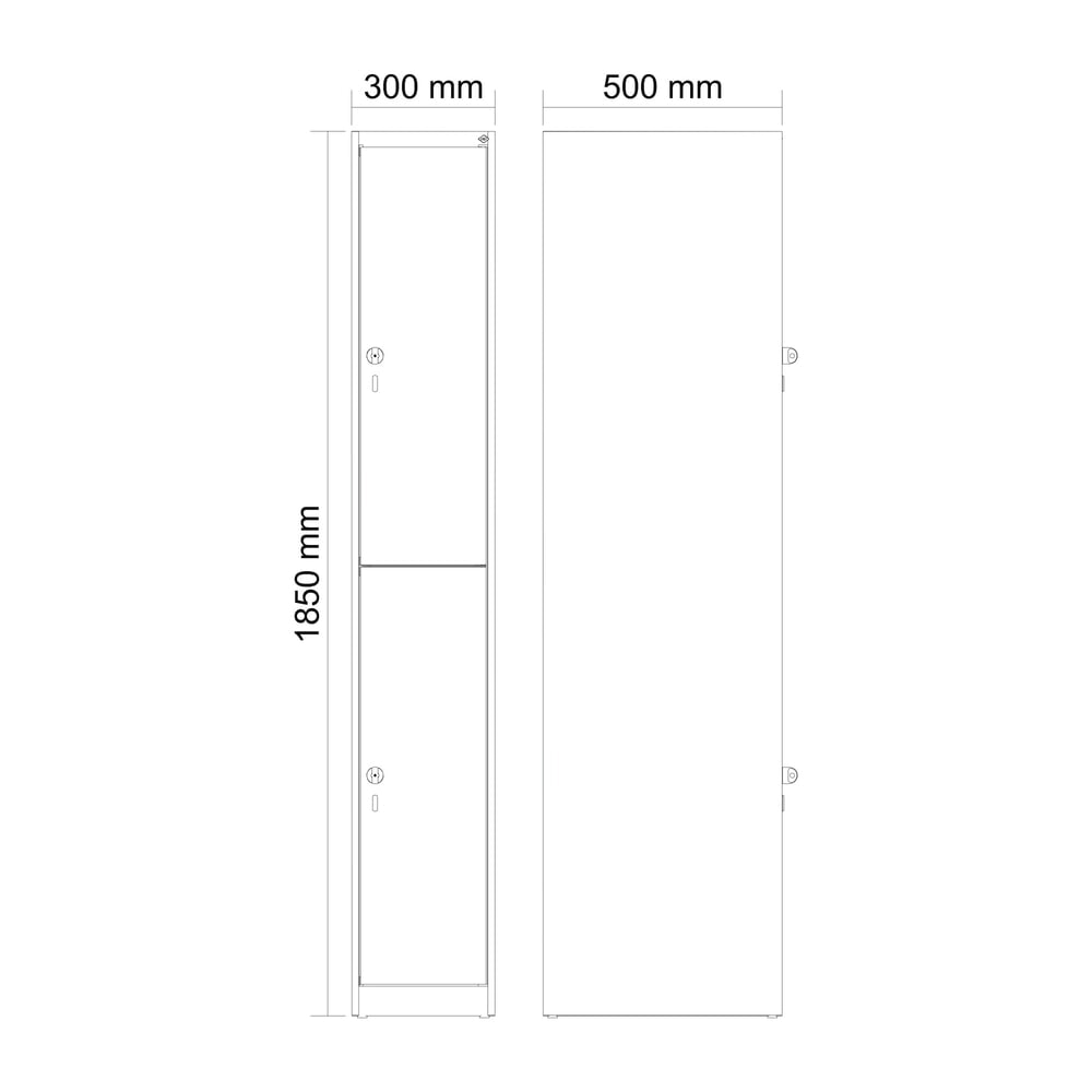 C+P Doppelstock-Spind Classic PLUS, 1 Abteil, HxBxT 1.850 x 300 x 500 mm, lichtgrau, clowngrün, Zylinderschloss, 2 Fächer N° de l'image du produit 8 : C+P Doppelstock-Spind Classic PLUS, 1 Abteil, HxBxT 1.850 x 300 x 500 mm, lichtgrau, clowngrün, Zylinderschloss, 2 Fächer