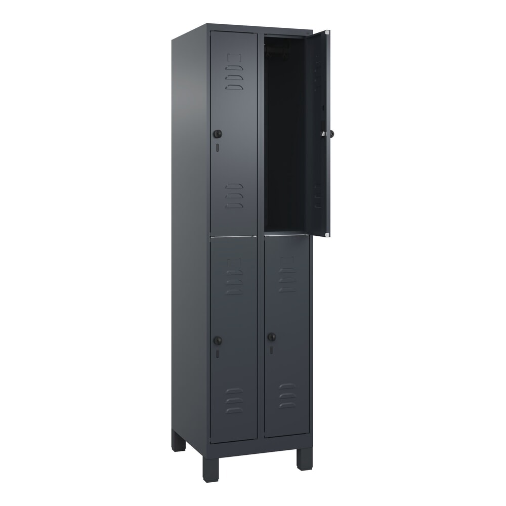 C+P Doppelstock-Spind Classic PLUS, Füße, 2 Abteile, HxBxT 1.950 x 500 x 500 mm, anthrazitgrau, anthrazitgrau, 4 Fächer, für Vorhängeschloss Illustration du produit: C+P Doppelstock-Spind Classic PLUS, Füße, 2 Abteile, HxBxT 1.950 x 500 x 500 mm, anthrazitgrau, anthrazitgrau, 4 Fächer, für Vorhängeschloss