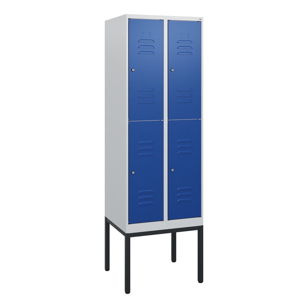 Produktabbildung: C+P Doppelstock-Spind Classic PLUS, Gestell, 1-4 Abteile, HxT 1.950  x 500 mm, Zylinderschloss
