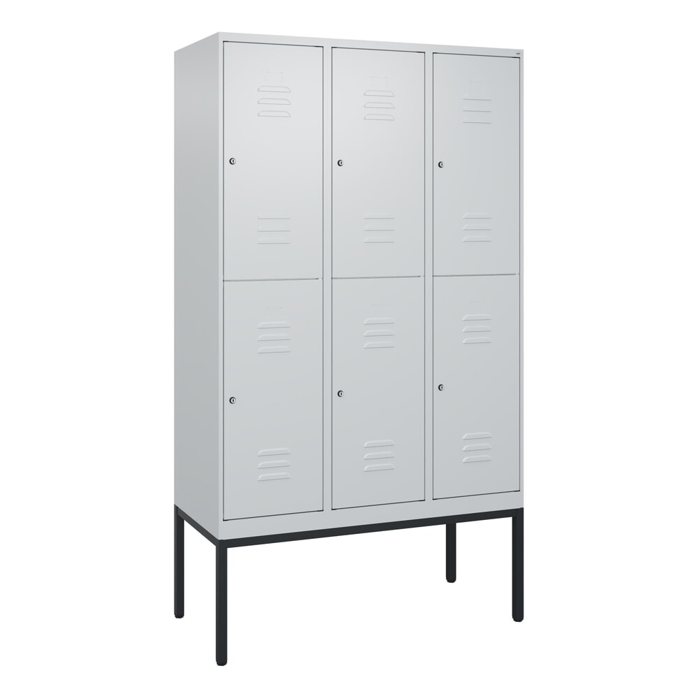 C+P Doppelstock-Spind Classic PLUS, Gestell, 3 Abteile, HxBxT 2.120 x 1.200 x 500 mm, lichtgrau, lichtgrau, Zylinderschloss, 6 Fächer N° de l'image du produit 9 : C+P Doppelstock-Spind Classic PLUS, Gestell, 3 Abteile, HxBxT 2.120 x 1.200 x 500 mm, lichtgrau, lichtgrau, Zylinderschloss, 6 Fächer