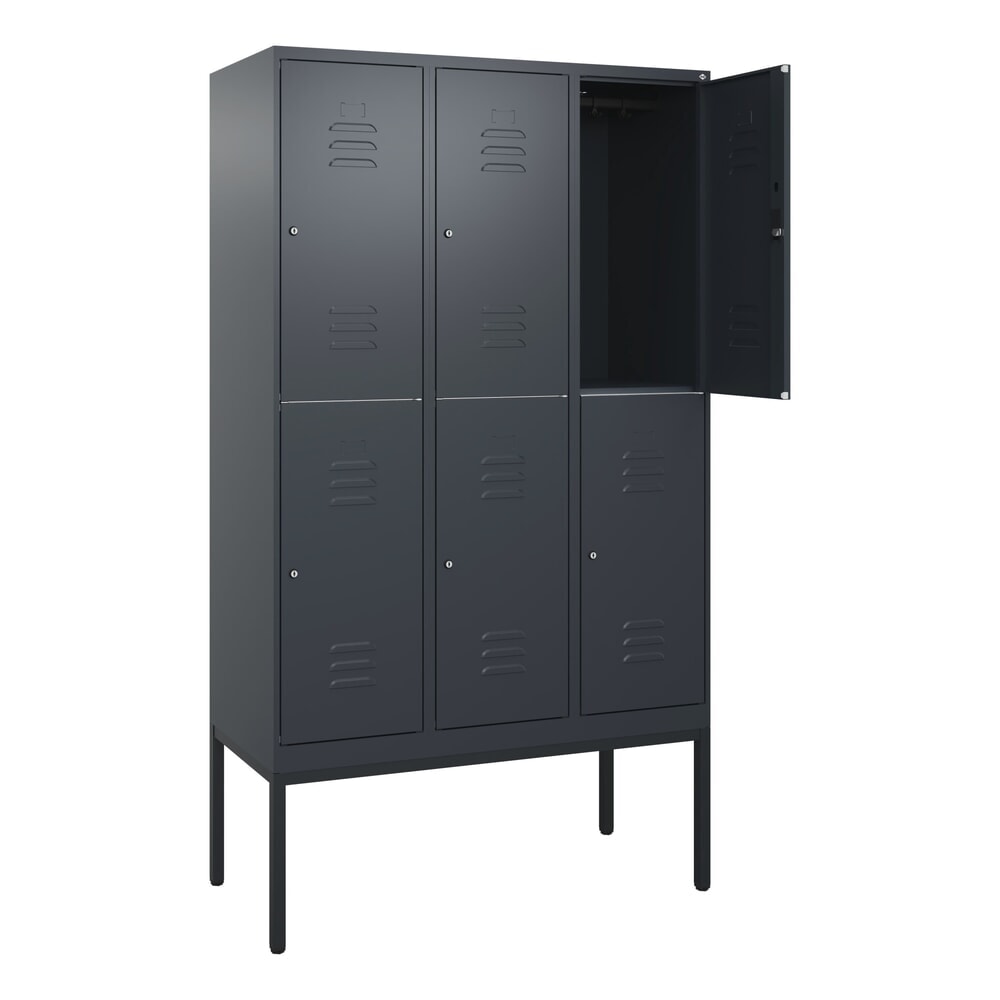 C+P Doppelstock-Spind Classic PLUS, Gestell, 3 Abteile, HxBxT 2.120 x 1.200 x 500 mm, anthrazitgrau, anthrazitgrau, Zylinderschloss, 6 Fächer Illustration du produit: C+P Doppelstock-Spind Classic PLUS, Gestell, 3 Abteile, HxBxT 2.120 x 1.200 x 500 mm, anthrazitgrau, anthrazitgrau, Zylinderschloss, 6 Fächer