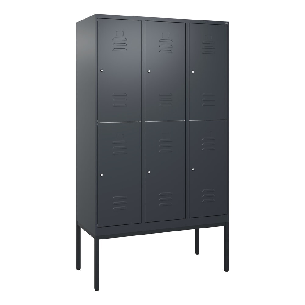 C+P Doppelstock-Spind Classic PLUS, Gestell, 3 Abteile, HxBxT 2.120 x 1.200 x 500 mm, anthrazitgrau, anthrazitgrau, Zylinderschloss, 6 Fächer N° de l'image du produit 9 : C+P Doppelstock-Spind Classic PLUS, Gestell, 3 Abteile, HxBxT 2.120 x 1.200 x 500 mm, anthrazitgrau, anthrazitgrau, Zylinderschloss, 6 Fächer