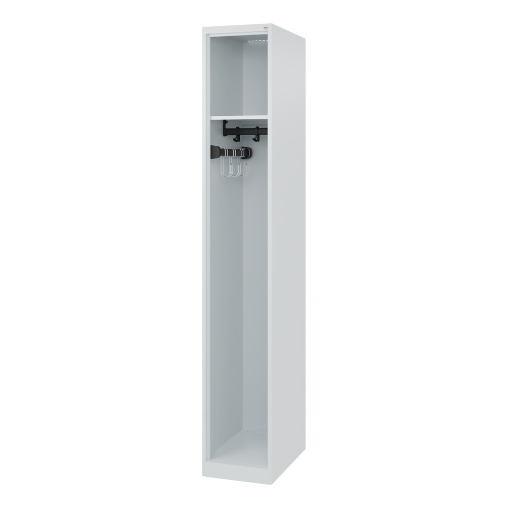 Produktabbildung: C+P Feuerwehrspind EXPERT, Bodengleiter, 1 Abteil, HxBxT 1.850 x 300 x 500 mm, lichtgrau