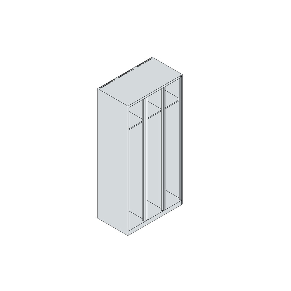 Produktabbildung Nr. 5: C+P Feuerwehrspind EXPERT, Bodengleiter, 3 Abteile, HxBxT 1.850 x 900 x 500 mm, lichtgrau, mit Helmhalter