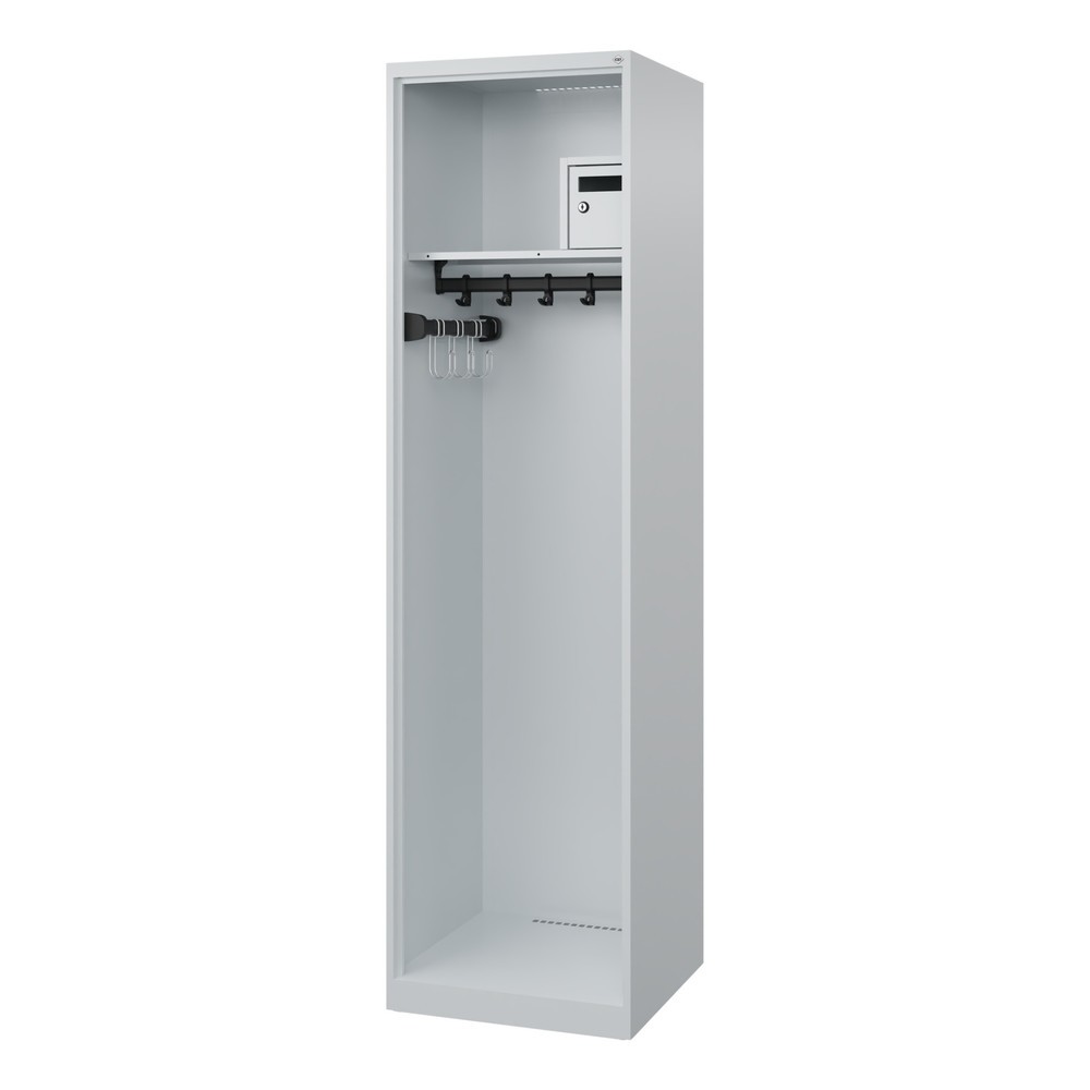 Produktabbildung: C+P Feuerwehrspind FLEXO, Bodengleiter, 1 Abteil, HxBxT 1.850 x 500 x 500 mm, lichtgrau