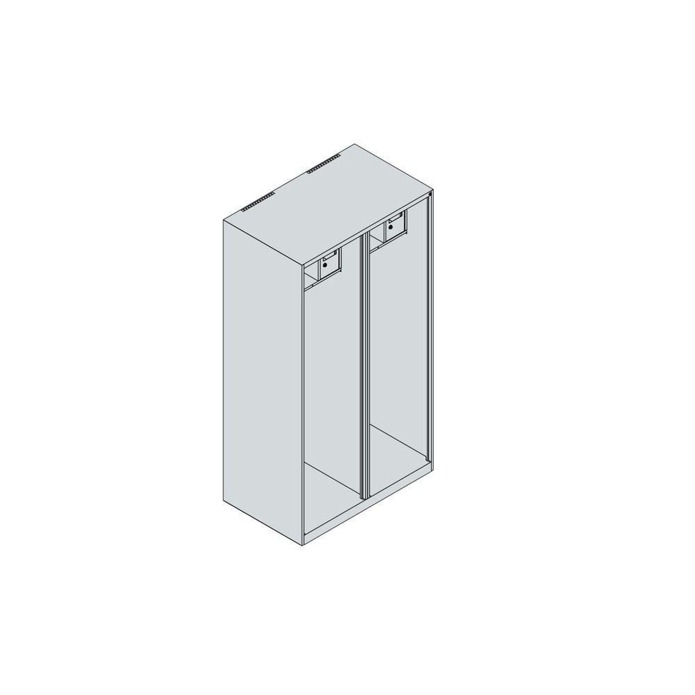 Produktabbildung Nr. 4: C+P Feuerwehrspind FLEXO, Bodengleiter, 2 Abteile, HxBxT 1.850 x 1.000 x 600 mm, anthrazitgrau, mit Helmhalter