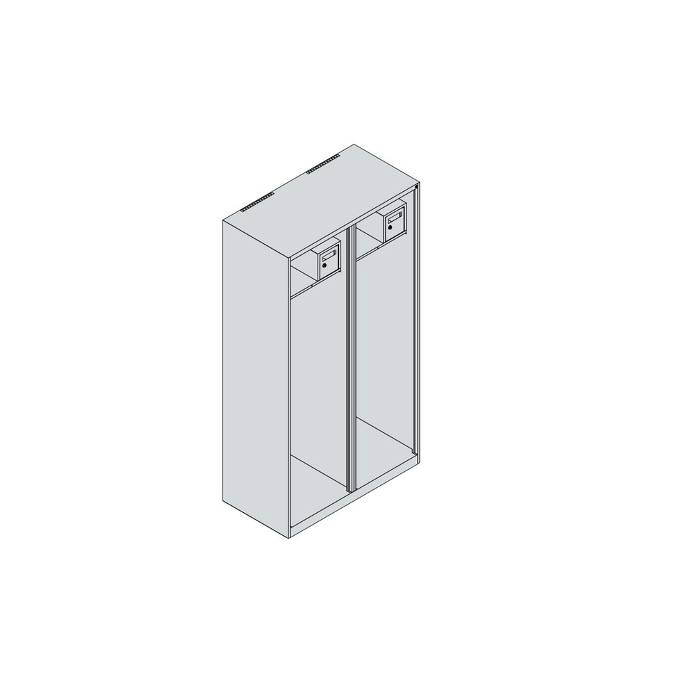 Produktabbildung Nr. 4: C+P Feuerwehrspind FLEXO, Bodengleiter, 2 Abteile, HxBxT 1.850 x 1.000 x 500 mm, anthrazitgrau, mit Helmhalter