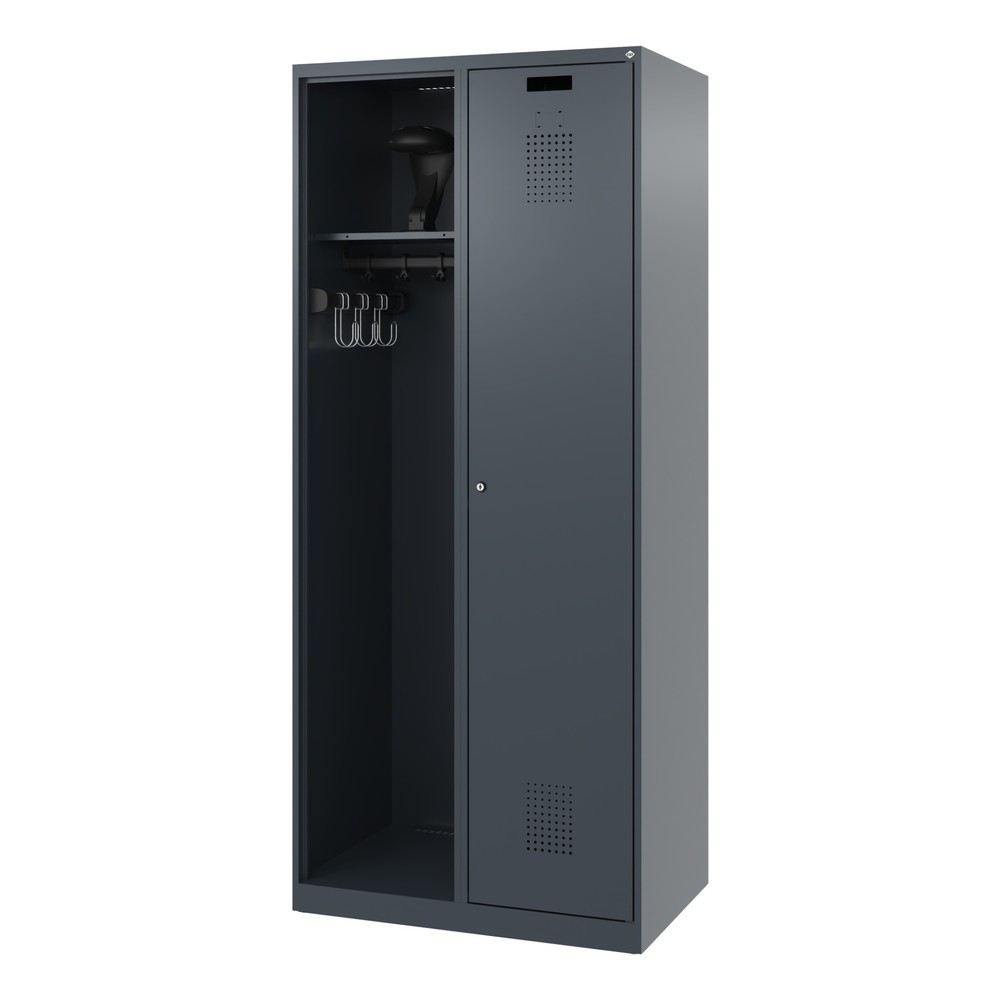 Produktabbildung Nr. 5: C+P Feuerwehrspind KOMBI, Bodengleiter, 1 Abteil, HxBxT 1.850 x 800 x 500 mm, anthrazitgrau, mit Helmhalter