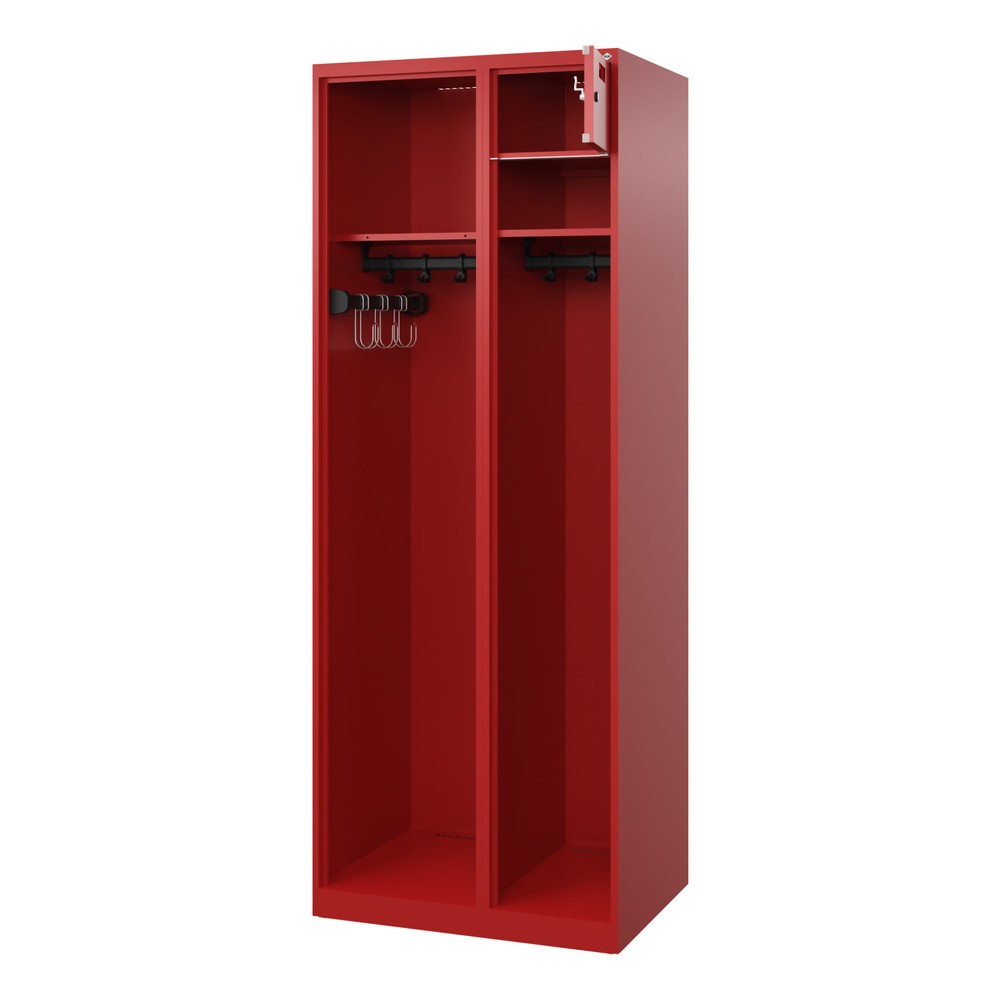 Produktabbildung: C+P Feuerwehrspind KOMBI Open, Bodengleiter, 1 Abteil, HxBxT 1.850 x 700 x 500 mm, feuerrot